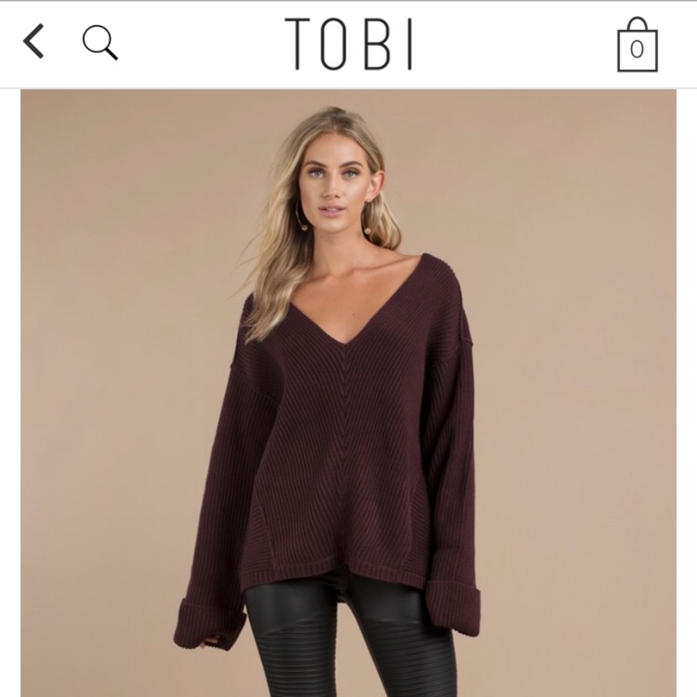 NWT wine purple TOBI slouchy sweater